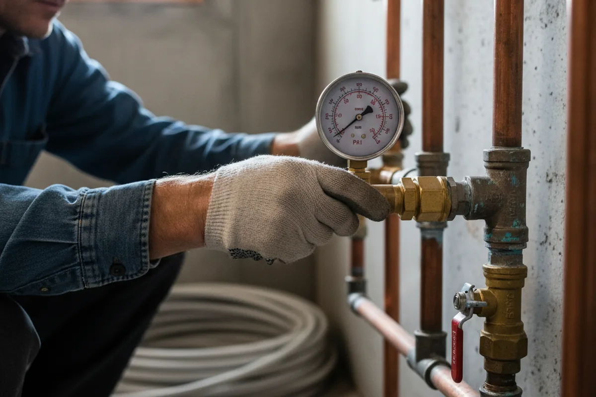 Pressure testing a repaired line during Water Line Repair in New Iberia